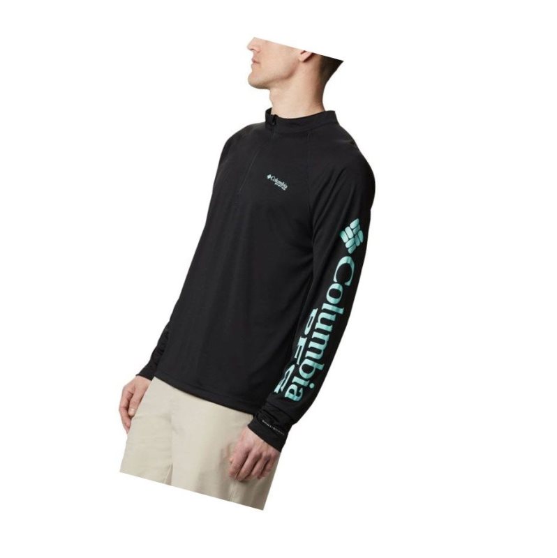 Columbia PFG Terminal Tackle 1/4 Zip Sweatshirt Erkek Siyah | 73415-GPLC