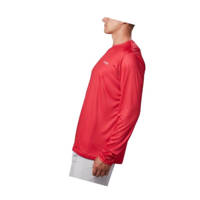 Columbia PFG Terminal Tackle Americana Long Sleeve Sweatshirt Erkek Kırmızı | 27031-VYGJ