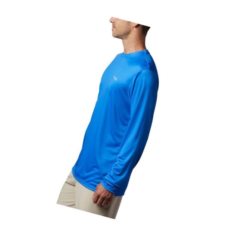 Columbia PFG Terminal Tackle Country Triangle Long Sleeve Sweatshirt Erkek Mavi | 62719-GNVR