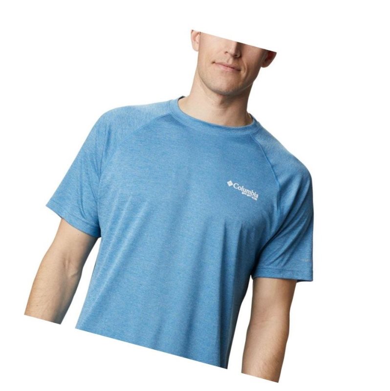 Columbia PFG Terminal Tackle Heather Short Sleeve Tişört Erkek Beyaz | 81270-QOKA