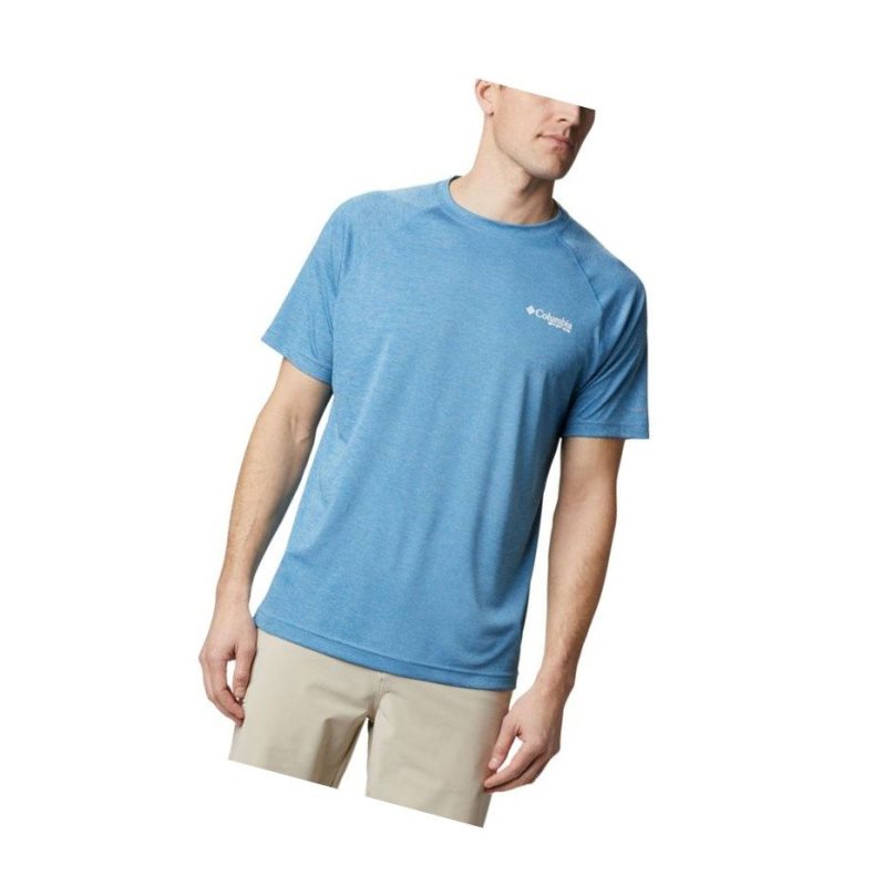 Columbia PFG Terminal Tackle Heather Short Sleeve Tişört Erkek Beyaz | 81270-QOKA