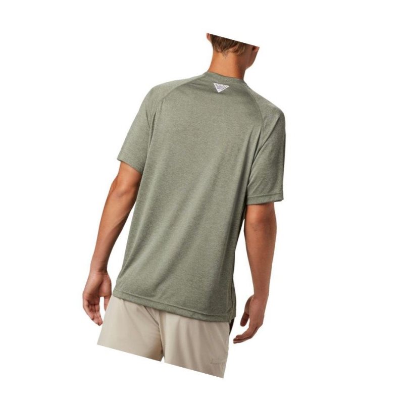 Columbia PFG Terminal Tackle Heather Short Sleeve Tişört Erkek Gri Yeşil Beyaz | 51392-CDJN