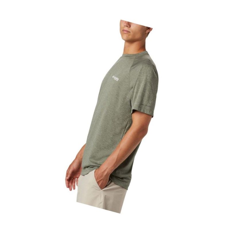 Columbia PFG Terminal Tackle Heather Short Sleeve Tişört Erkek Gri Yeşil Beyaz | 51392-CDJN