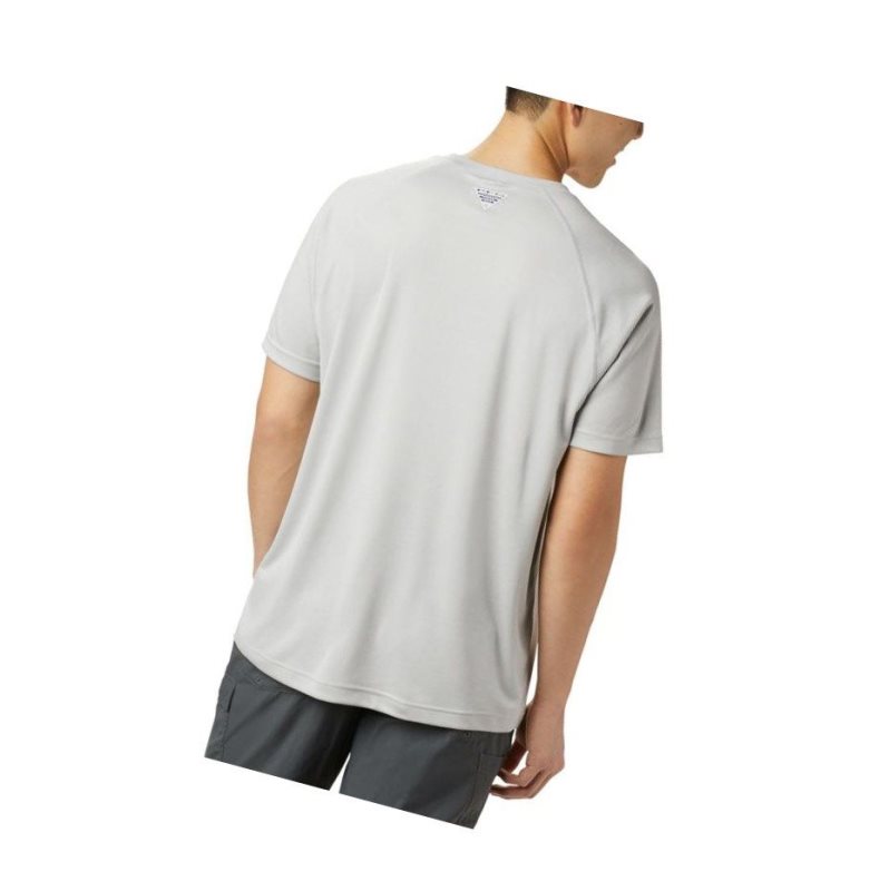 Columbia PFG Terminal Tackle Heather Short Sleeve Tişört Erkek Gri Mavi | 87529-CHMG