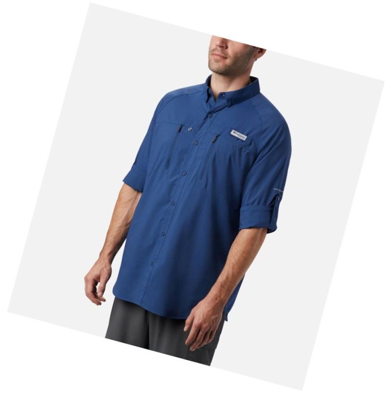 Columbia PFG Terminal Tackle Long Sleeve Woven Gömlek Erkek Koyu Gri | 68047-CETY