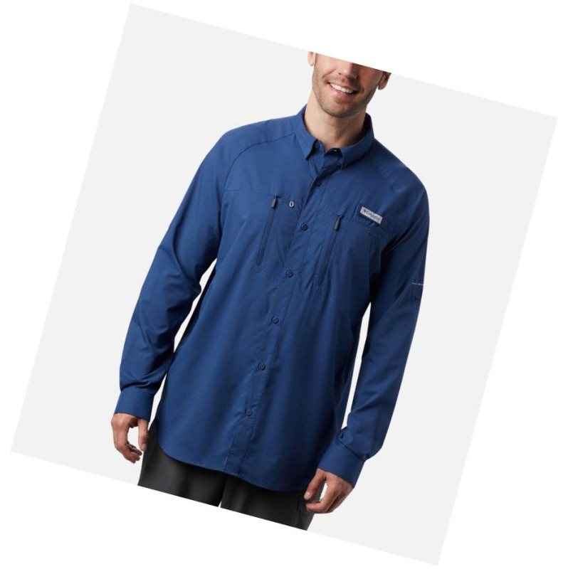 Columbia PFG Terminal Tackle Long Sleeve Woven Gömlek Erkek Koyu Gri | 68047-CETY