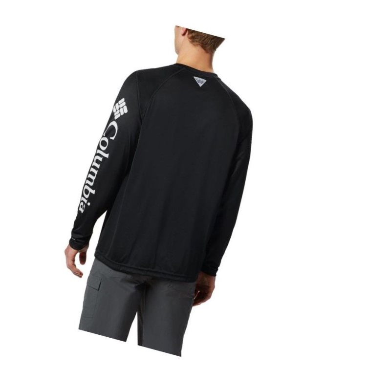Columbia PFG Terminal Tackle Long Sleeve Big Sweatshirt Erkek Lacivert Beyaz | 59167-IUCG
