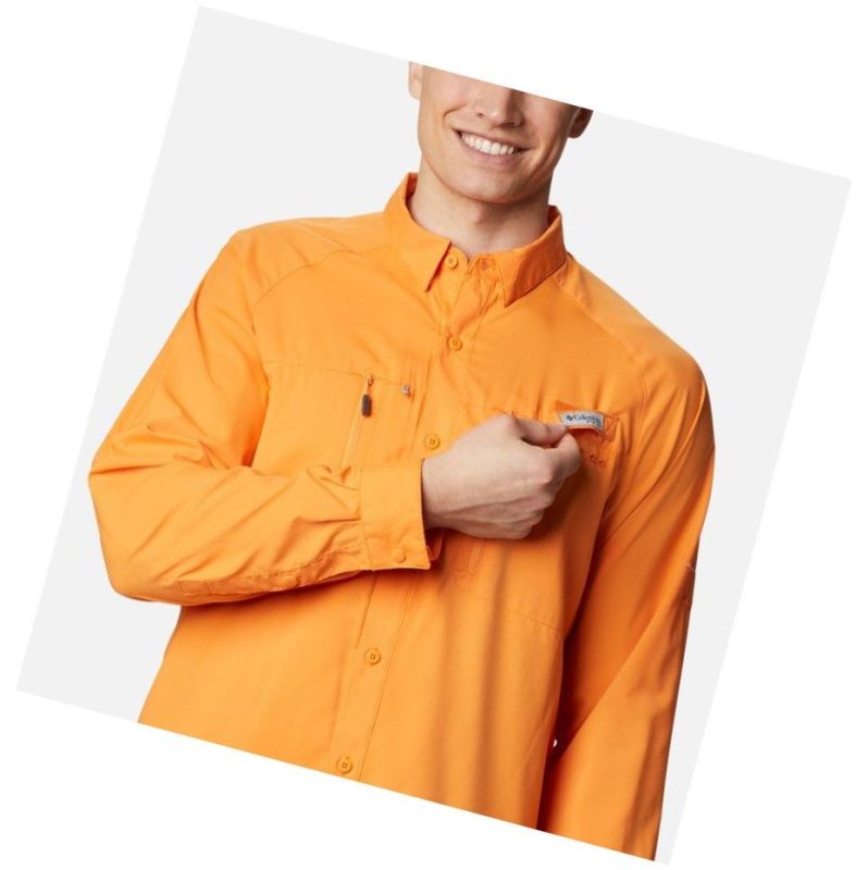 Columbia PFG Terminal Tackle Long Sleeve Woven Gömlek Erkek Turuncu | 23879-DZNM