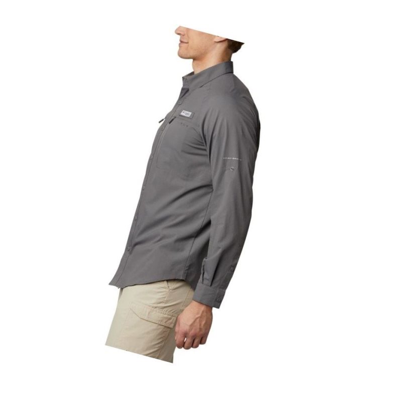 Columbia PFG Terminal Tackle Long Sleeve Woven Gömlek Erkek Gri | 21670-GLKF