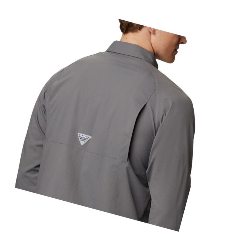 Columbia PFG Terminal Tackle Long Sleeve Woven Gömlek Erkek Gri | 21670-GLKF