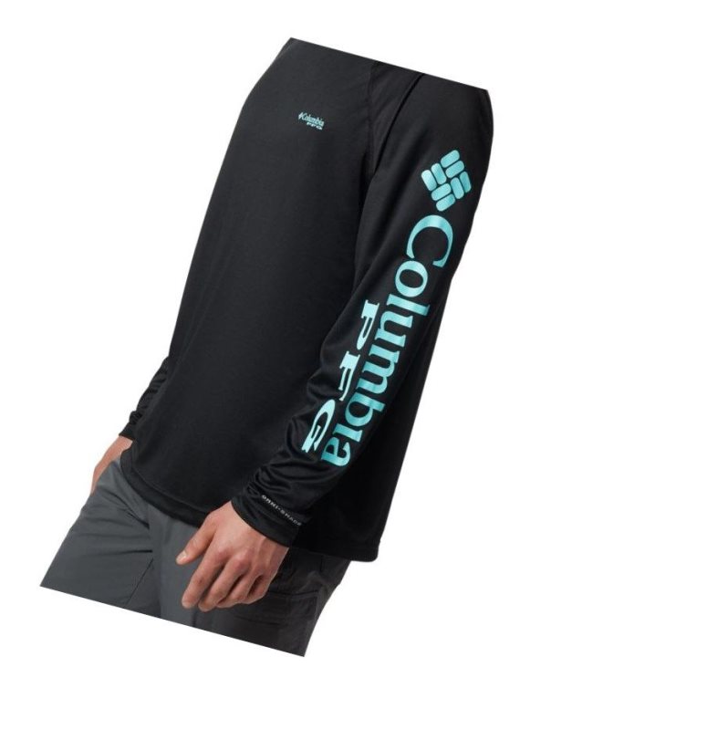 Columbia PFG Terminal Tackle Long Sleeve Sweatshirt Erkek Siyah | 20675-AIUQ