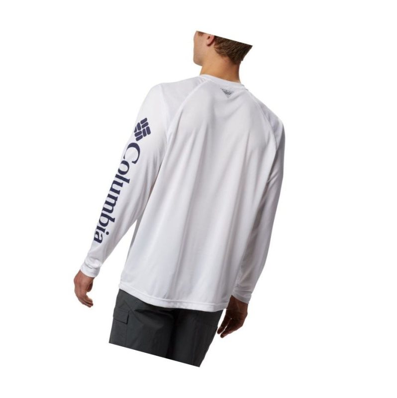 Columbia PFG Terminal Tackle Long Sleeve Sweatshirt Erkek Beyaz | 16584-TKFE