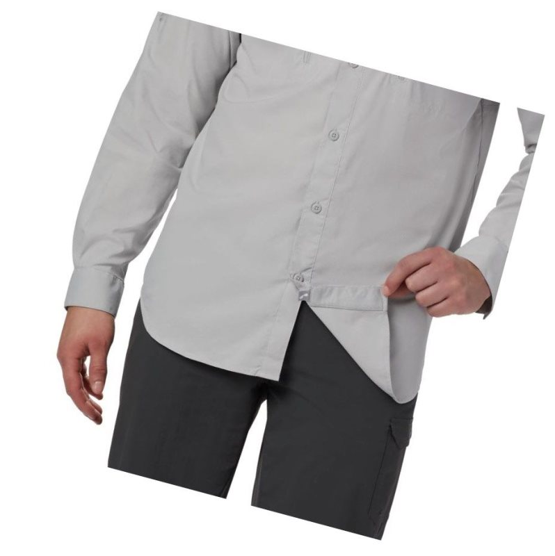 Columbia PFG Terminal Tackle Long Sleeve Woven Gömlek Erkek Gri | 12896-LADV