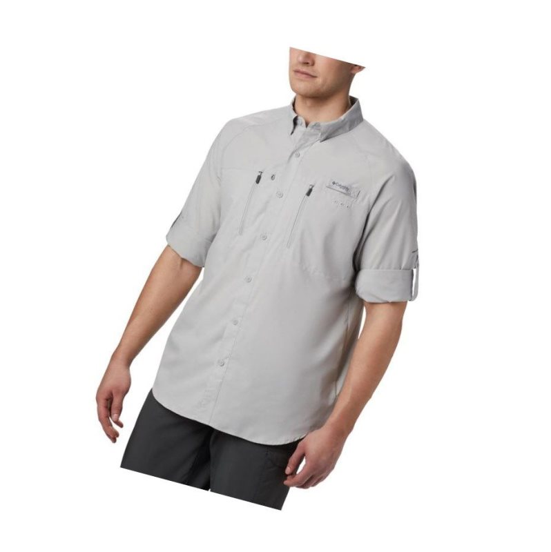 Columbia PFG Terminal Tackle Long Sleeve Woven Gömlek Erkek Gri | 12896-LADV