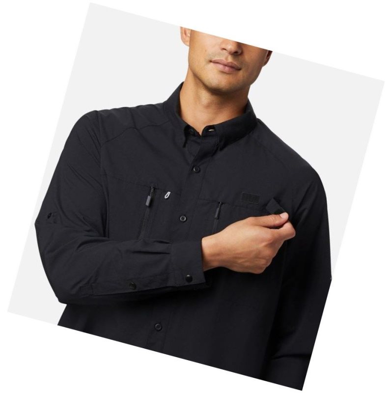 Columbia PFG Terminal Tackle Long Sleeve Woven Gömlek Erkek Siyah | 02314-JART