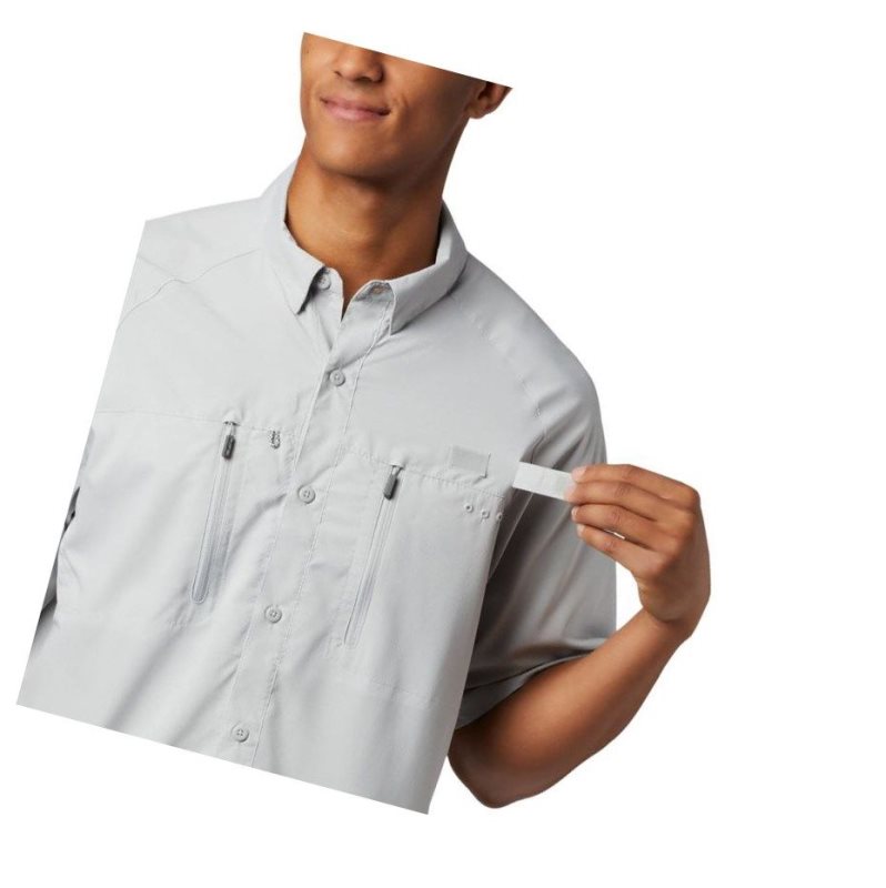 Columbia PFG Terminal Tackle Short Sleeve Woven Gömlek Erkek Gri | 78354-DBOT