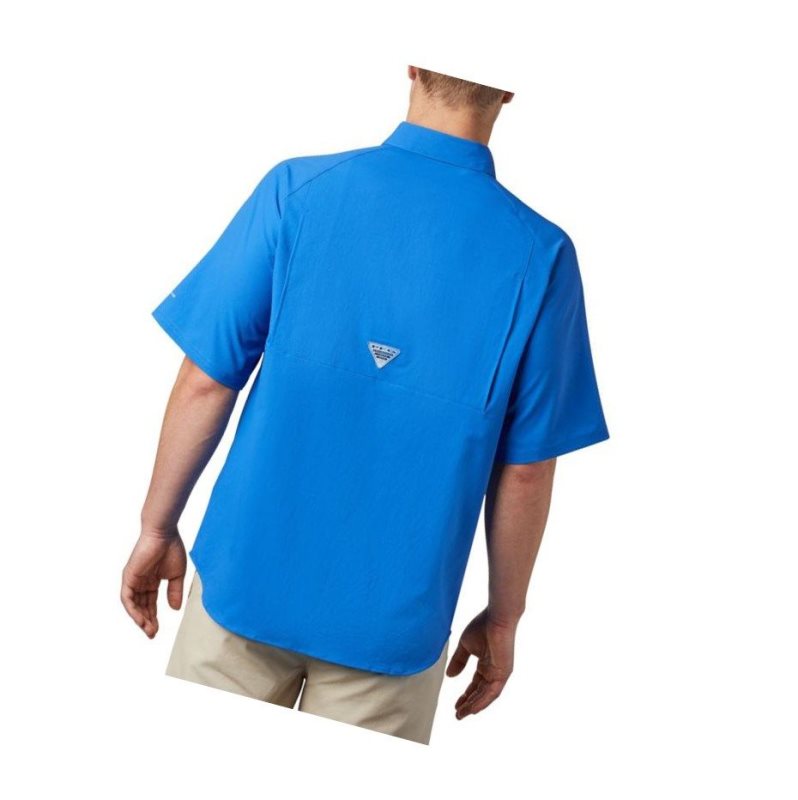 Columbia PFG Terminal Tackle Short Sleeve Woven Gömlek Erkek Mavi | 27865-RWMQ