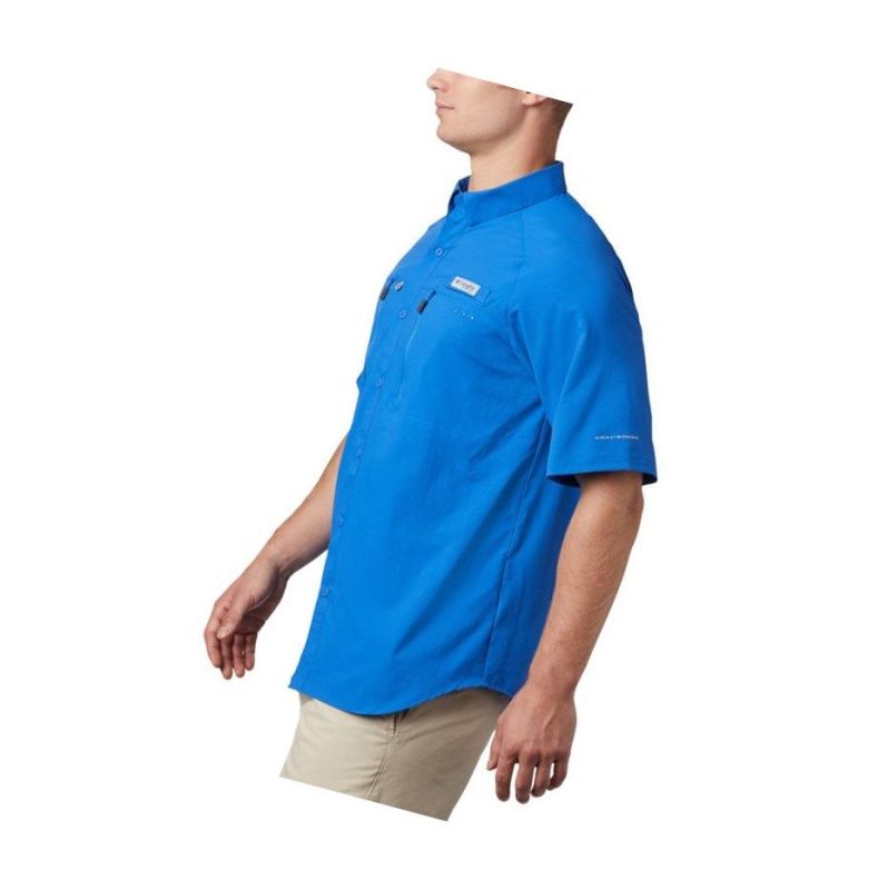 Columbia PFG Terminal Tackle Short Sleeve Woven Gömlek Erkek Mavi | 27865-RWMQ