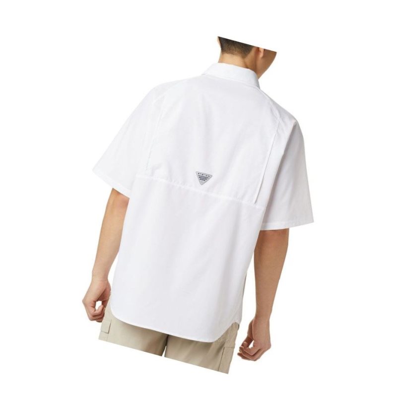 Columbia PFG Terminal Tackle Short Sleeve Woven Gömlek Erkek Beyaz | 92573-EWFM