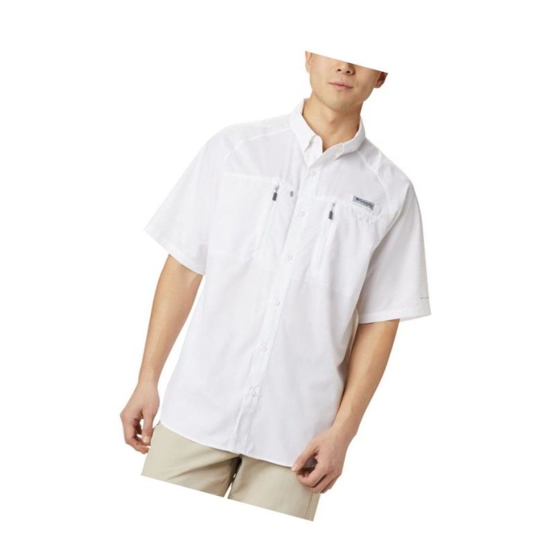 Columbia PFG Terminal Tackle Short Sleeve Woven Gömlek Erkek Beyaz | 92573-EWFM