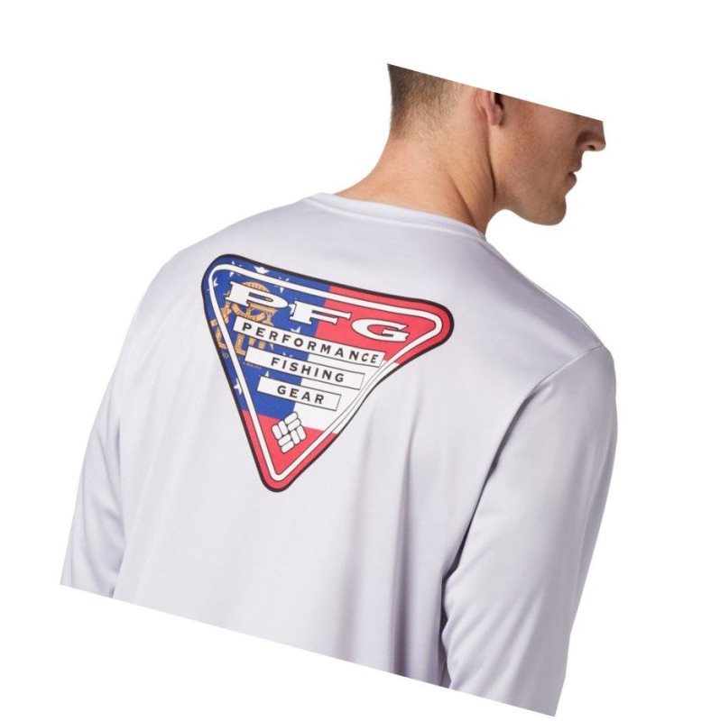 Columbia PFG Terminal Tackle State Triangle Long Sleeve Sweatshirt Erkek Gri | 61983-ORTS