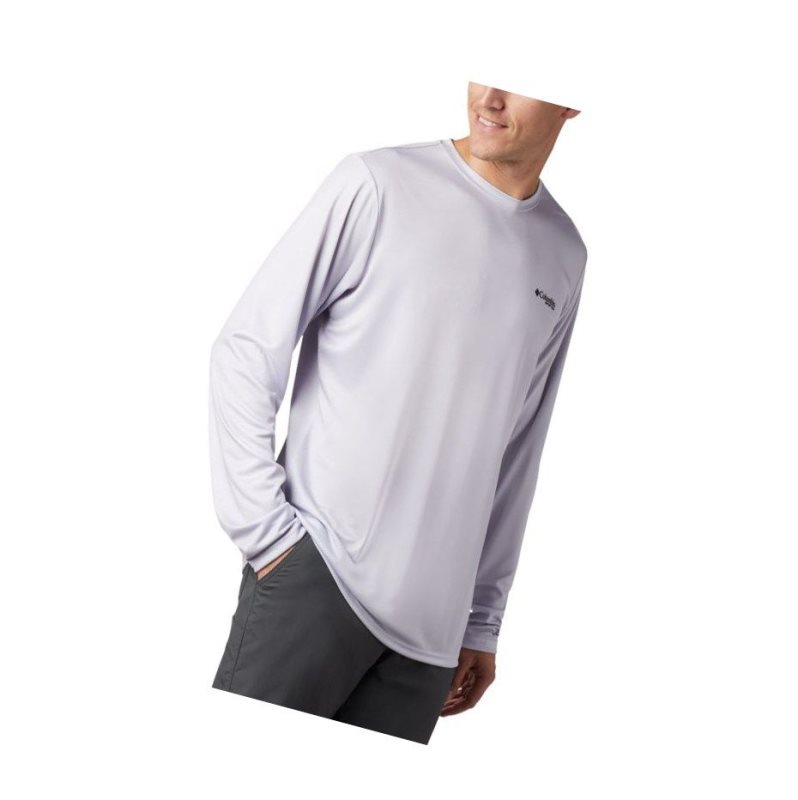 Columbia PFG Terminal Tackle State Triangle Long Sleeve Sweatshirt Erkek Gri | 61983-ORTS