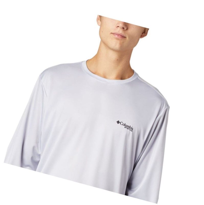 Columbia PFG Terminal Tackle State Triangle Long Sleeve Sweatshirt Erkek Gri | 59284-EJHK