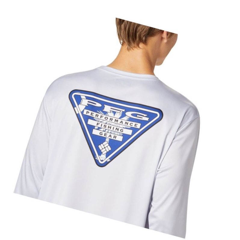 Columbia PFG Terminal Tackle State Triangle Long Sleeve Sweatshirt Erkek Gri | 59284-EJHK