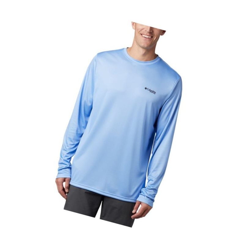 Columbia PFG Terminal Tackle State Triangle Long Sleeve Sweatshirt Erkek Beyaz | 94308-SFZT