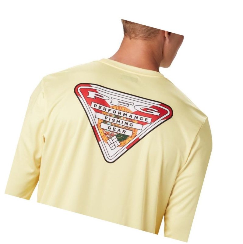 Columbia PFG Terminal Tackle State Triangle Long Sleeve Sweatshirt Erkek Turuncu | 19678-JGXV