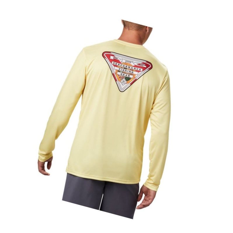 Columbia PFG Terminal Tackle State Triangle Long Sleeve Sweatshirt Erkek Turuncu | 19678-JGXV