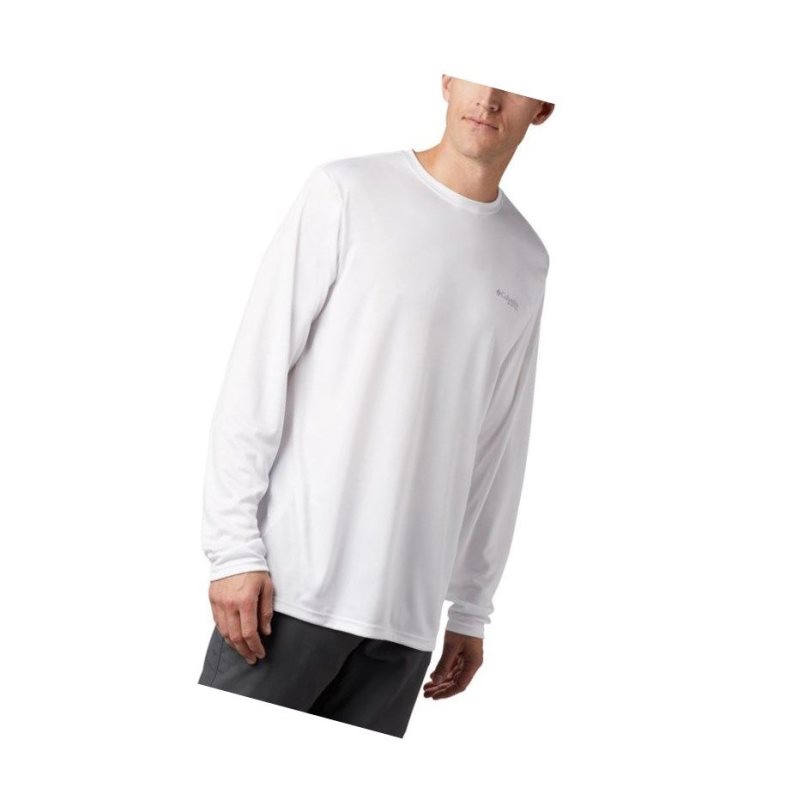 Columbia PFG Terminal Tackle State Triangle Long Sleeve Big Sweatshirt Erkek Beyaz | 14750-ISHF