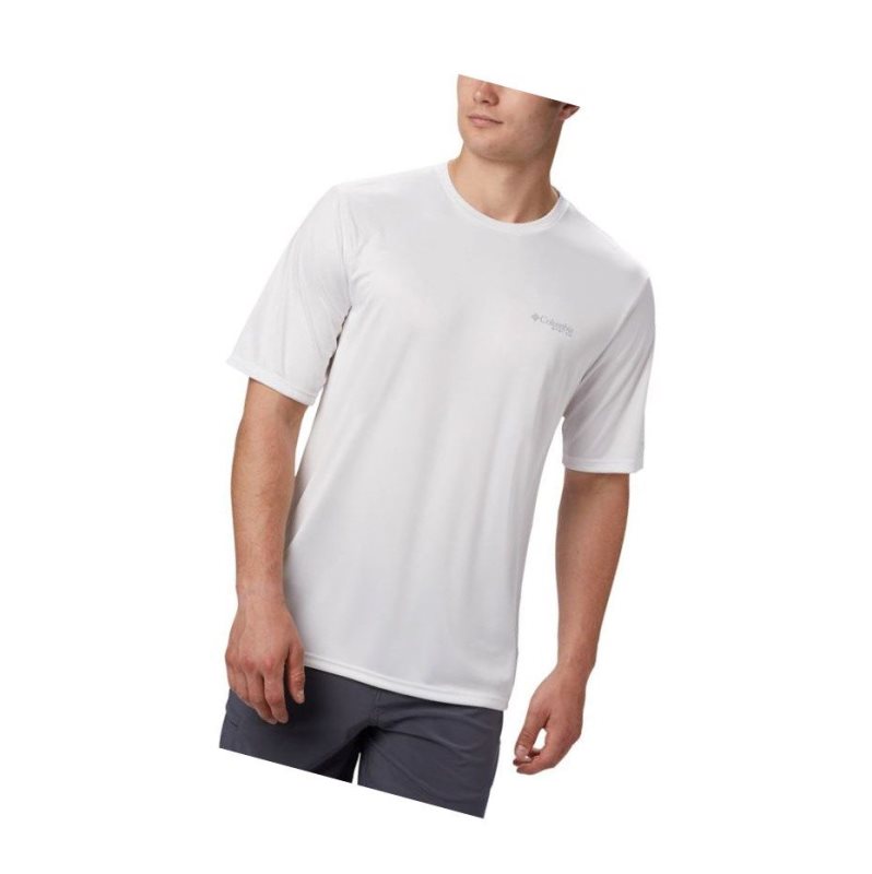 Columbia PFG Terminal Tackle Tribal Fish Short Sleeve Tişört Erkek Beyaz | 84950-EHOT