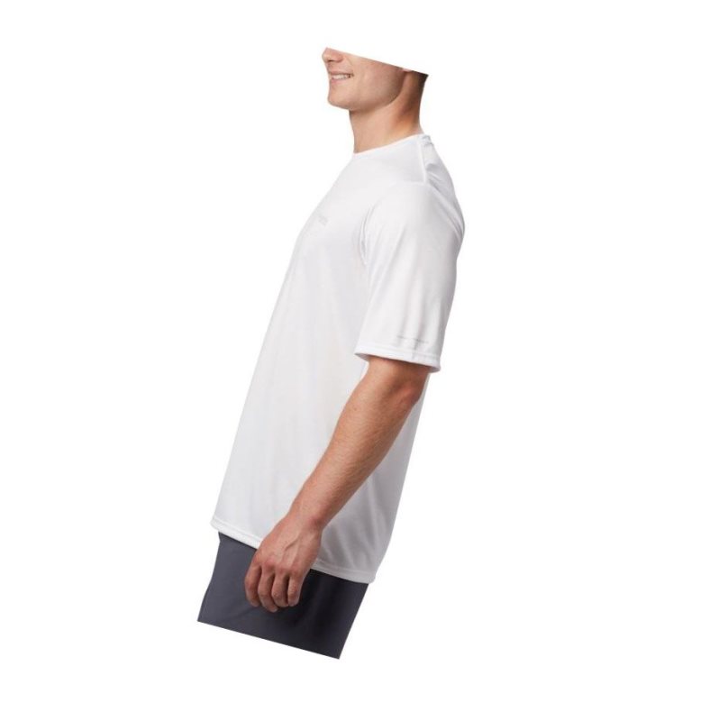 Columbia PFG Terminal Tackle Tribal Fish Short Sleeve Tişört Erkek Beyaz | 84950-EHOT
