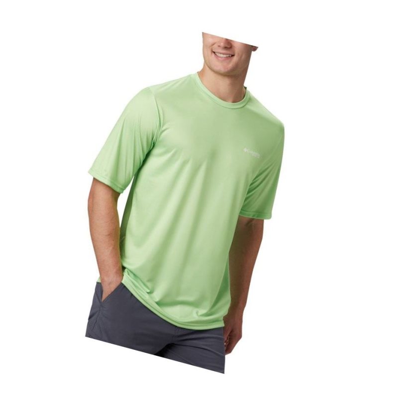 Columbia PFG Terminal Tackle Tribal Fish Short Sleeve Tişört Erkek Açık Yeşil | 59368-UMDG