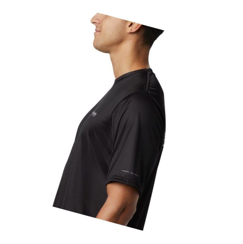 Columbia PFG Terminal Tackle Tribal Fish Short Sleeve Tişört Erkek Siyah | 26857-NPZL