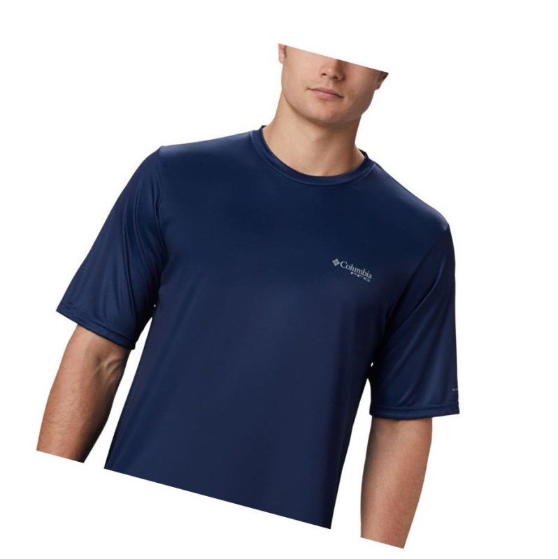 Columbia PFG Terminal Tackle Tribal Fish Short Sleeve Tişört Erkek Koyu Gri | 92061-FSTQ