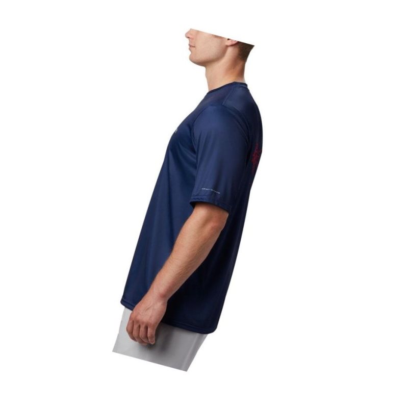 Columbia PFG Terminal Tackle Tribal Fish Short Sleeve Tişört Erkek Koyu Gri | 92061-FSTQ