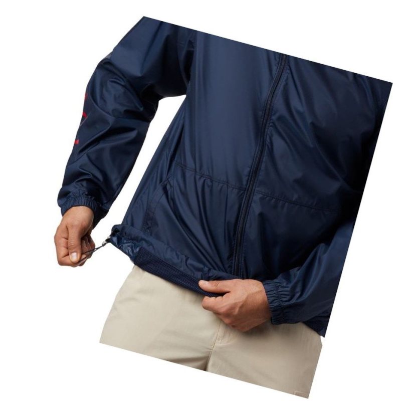Columbia PFG Three Streams Windbreaker Mont Erkek Lacivert | 81357-LAZF