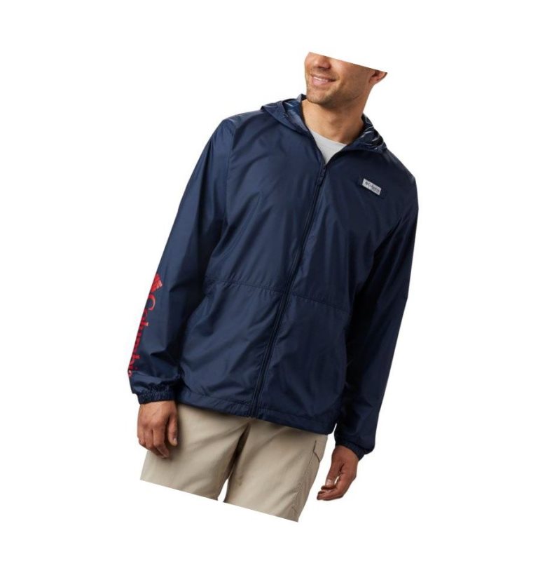 Columbia PFG Three Streams Windbreaker Mont Erkek Lacivert | 81357-LAZF