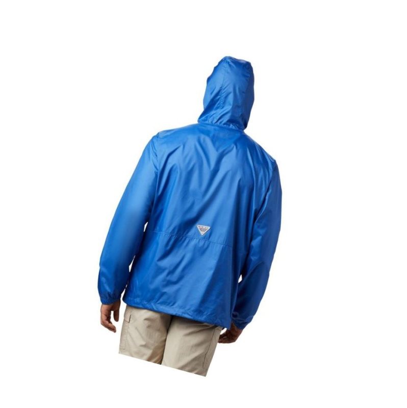 Columbia PFG Three Streams Windbreaker Mont Erkek Mavi | 74152-CUVD