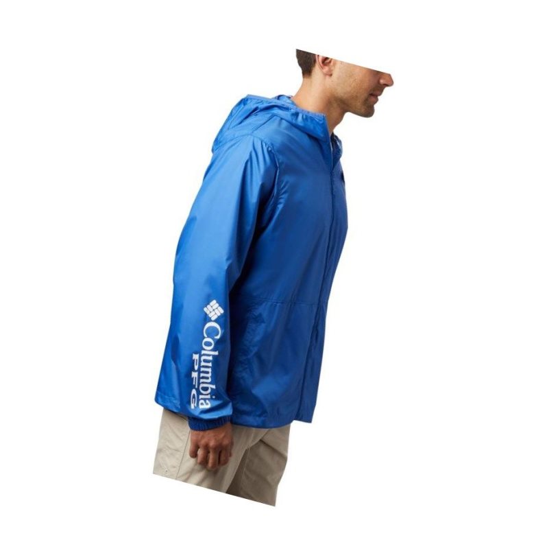 Columbia PFG Three Streams Windbreaker Mont Erkek Mavi | 74152-CUVD