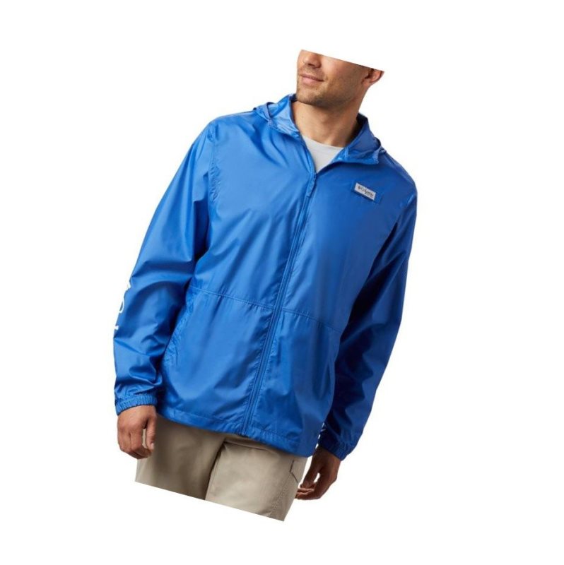 Columbia PFG Three Streams Windbreaker Mont Erkek Mavi | 74152-CUVD
