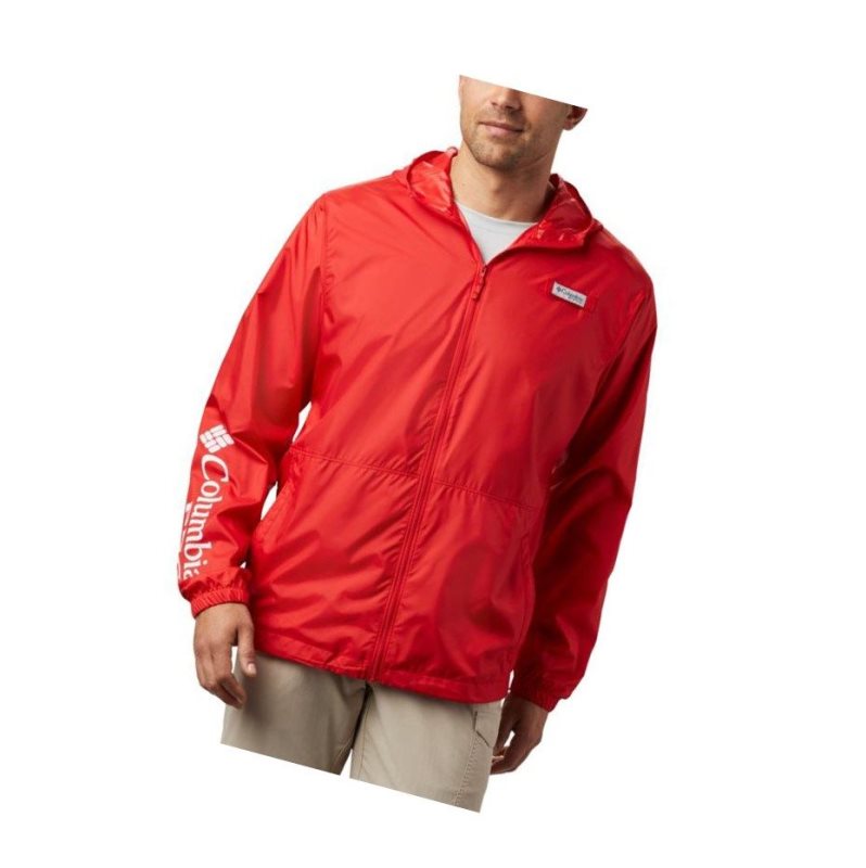 Columbia PFG Three Streams Windbreaker Mont Erkek Kırmızı | 57069-FJBY