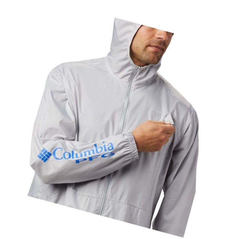 Columbia PFG Three Streams Windbreaker Mont Erkek Gri | 01483-EWCB