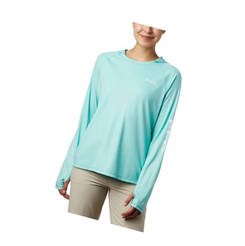 Columbia PFG Tidal Deflector Kapşonlu Kadın Mavi | 91230-LAHN