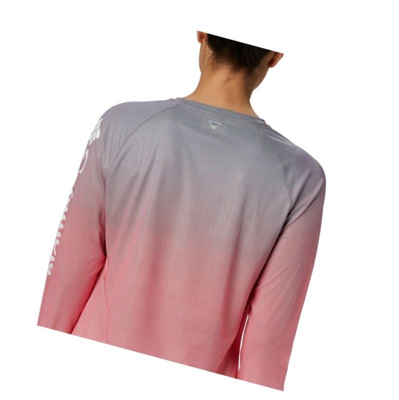Columbia PFG Tidal Deflector Long Sleeve Sweatshirt Kadın Kırmızı | 74019-JEZK