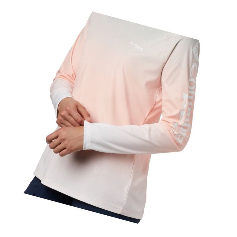 Columbia PFG Tidal Deflector Long Sleeve Sweatshirt Kadın Pembe | 69531-MBIL