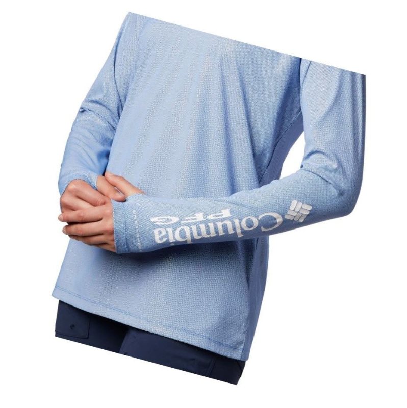 Columbia PFG Tidal Deflector Zero Kapşonlu Kadın Mavi Gri | 57834-YVEN