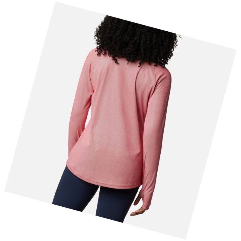 Columbia PFG Tidal Deflector Zero Mock Long Sleeve Sweatshirt Kadın Kırmızı | 94268-BPAZ
